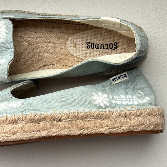 Soludos Women's Embroidered Espadrilles - Light Blue - Picture 3 of 8